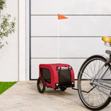 Vidaxl Dog Bike Trailer Oxford Fabric et Fer Rouge et noir