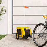 Vidaxl Dog Bike Trailer Oxford Tessuto e ferro giallo e nero