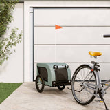 Vidaxl Dog Bike Trailer Oxford Tessuto e ferro grigio e nero