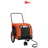 Vidaxl hondenfietstrailer oxford stof en ijzer oranje en zwart