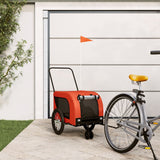 Vidaxl Dog Bike Trailer Oxford Fabric and Iron Orange and Black