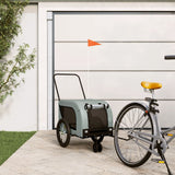 Vidaxl Dog Bike Trailer Oxford Tessuto e ferro grigio e nero