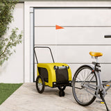 Vidaxl Dog Bike Trailer Oxford Fabric et Fon Jaune et noir