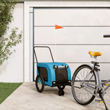 Vidaxl Dog Bike Trailer Oxford Fabric et Fer Bleu et noir