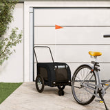 Vidaxl Dog Bike Trailer Oxford Fabric in Iron Black