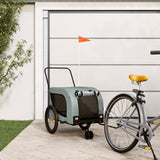 Vidaxl Dog Bike Trailer Oxford Tessuto e ferro grigio e nero