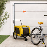 Vidaxl Dog Bike Trailer Oxford Tessuto e ferro giallo e nero