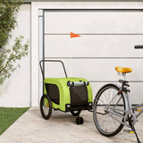 Vidaxl Dog Bike Trailer Oxford Fabric et Green et noir