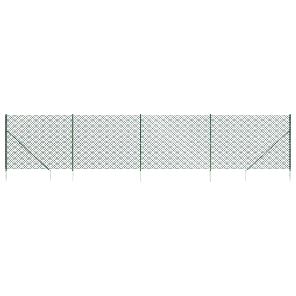 Vidaxl gaashek met grondankers 2,2x10 m groen