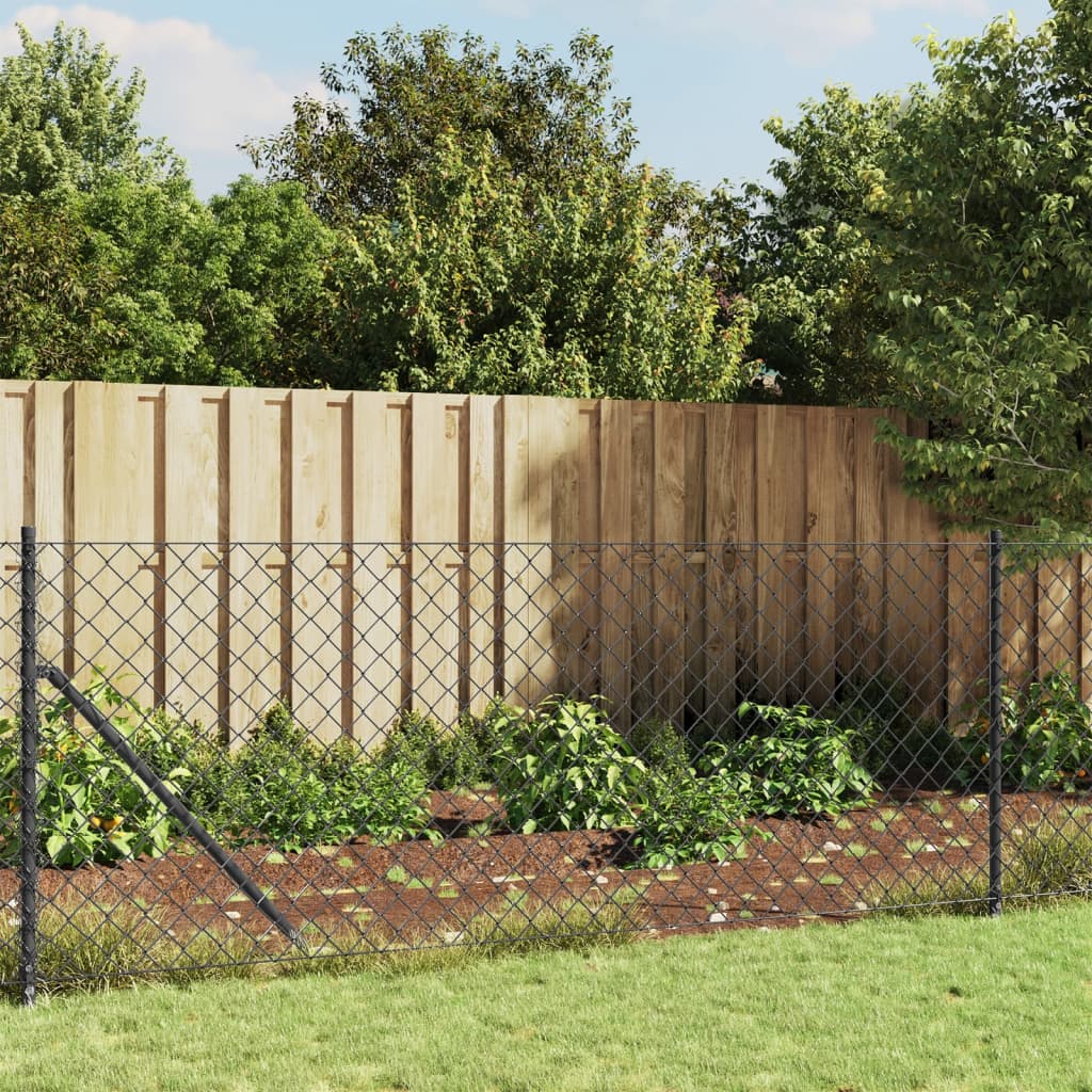 Vidaxl gaashek met flens 0,8x25 m antracietkleurig