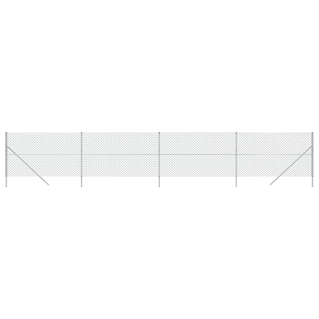 Vidaxl mesh fence 1.4x10 m silver colored