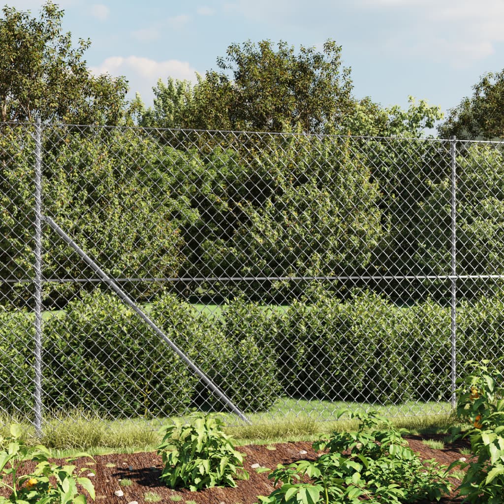 Vidaxl Mesh Fence s pozemními kotvami 2,2x10 m stříbrné barvy