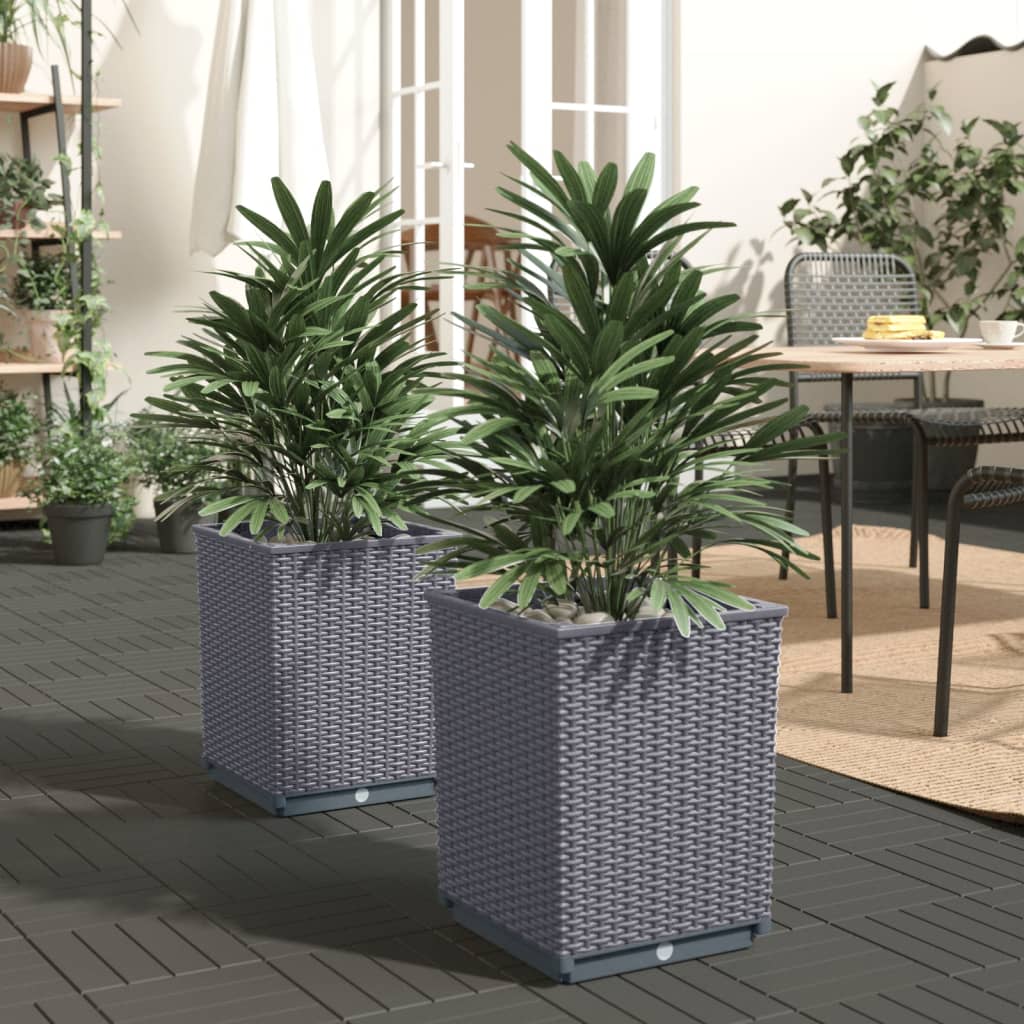 Vidaxl Planters 2 St 30x30x37 cm polypropen mørk grå