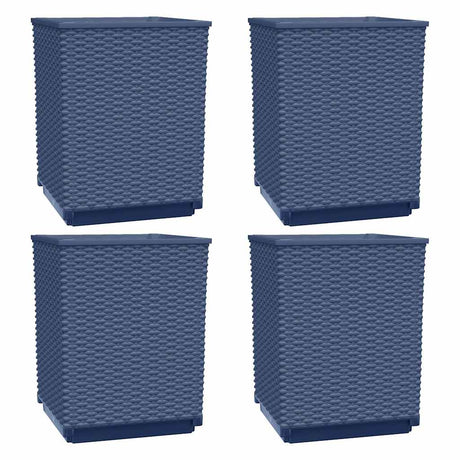 Vidaxl plantenbakken 4 st 30x30x37 cm polypropeen blauwgrijs