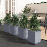 Vidaxl Planters 4 ST 30x30x37 cm en polypropène gris foncé