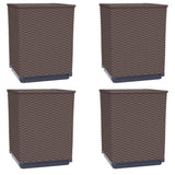 Vidaxl plantenbakken 4 st 30x30x37 cm polypropeen bruin