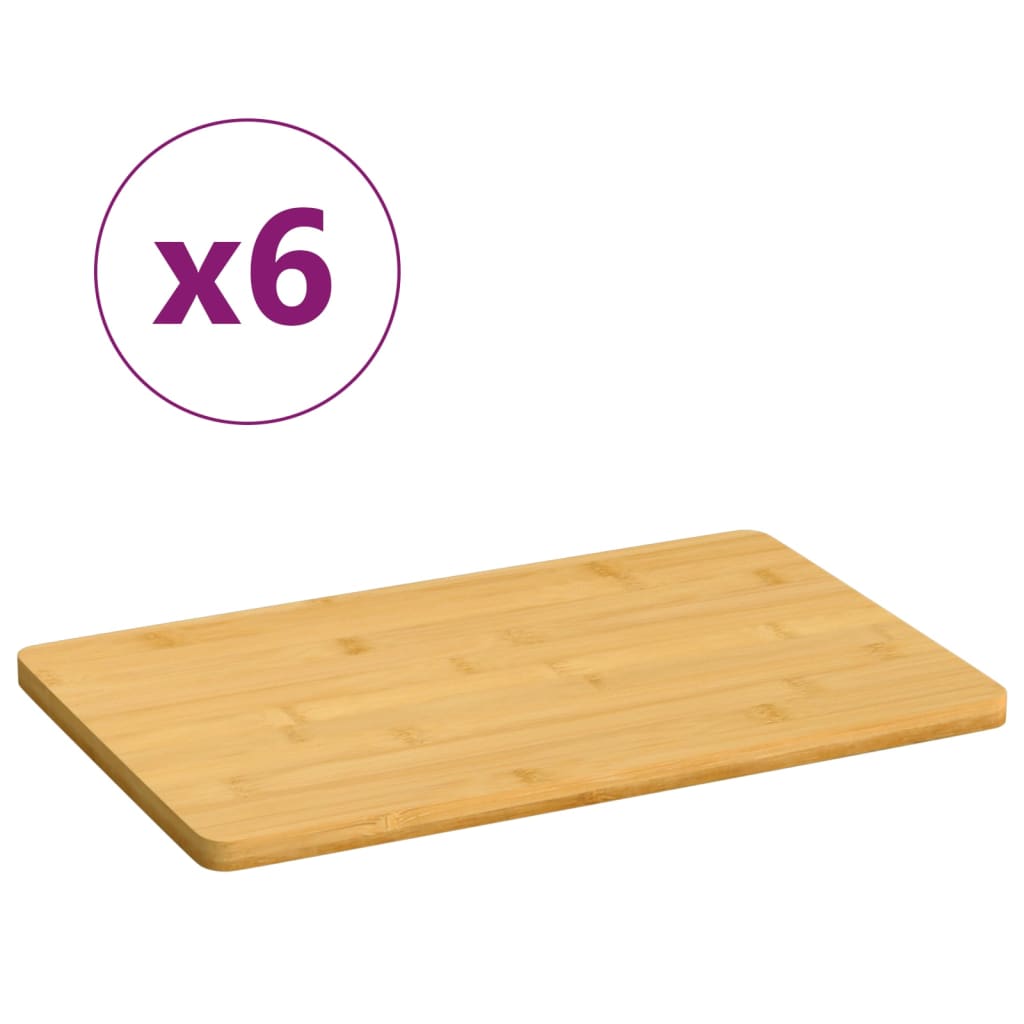 Assiettes de petit-déjeuner Vidaxl 6 PCS 22x14x0,8 cm de bambou