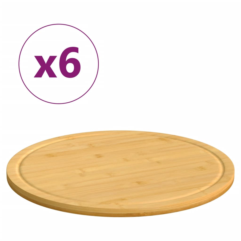 Vidaxl cutting boards 6 pcs Ø30x1.5 cm bamboo