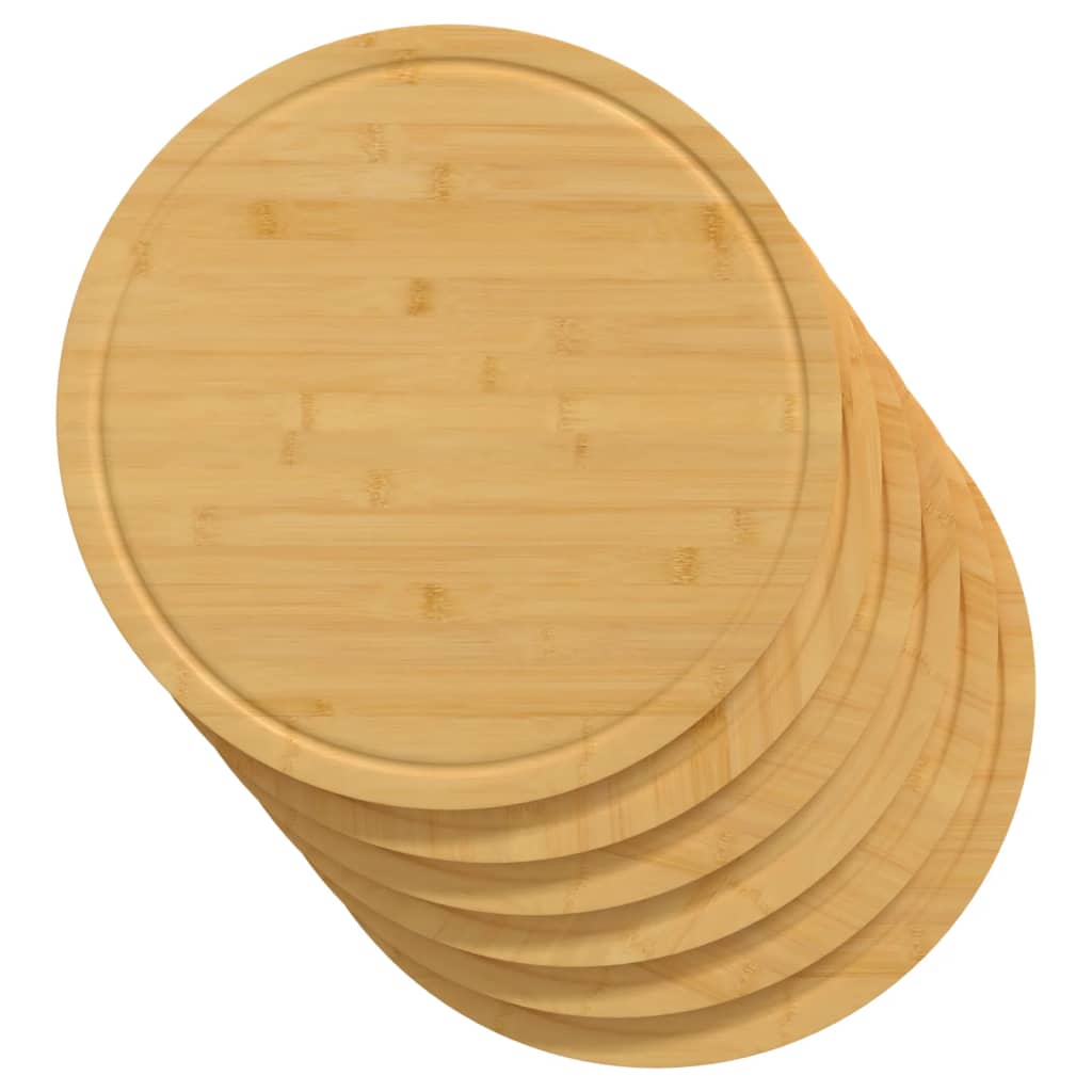 Tablas de corte Vidaxl 6 STS Ø40x1.5 cm de bambú