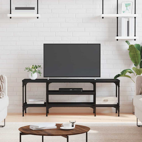 Vidaxl tv-meubel 121x35x45 cm bewerkt hout en ijzer zwart