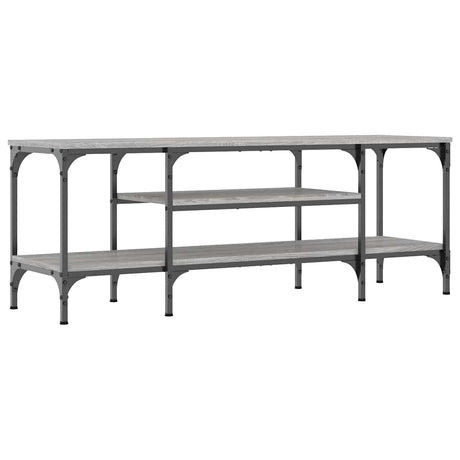Vidaxl tv-meubel 121x35x45 cm bewerkt hout en ijzer grijs sonoma eiken