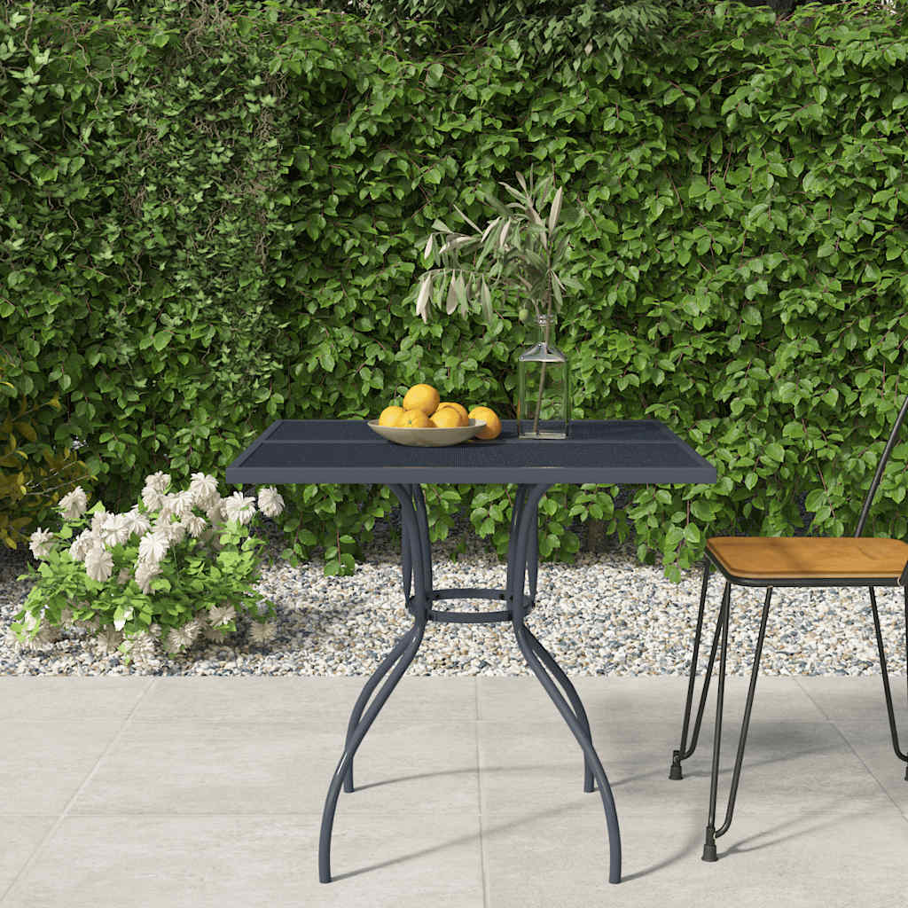 Vidaxl tuintafel 80x80x72,5 cm staal gaas antracietkleurig