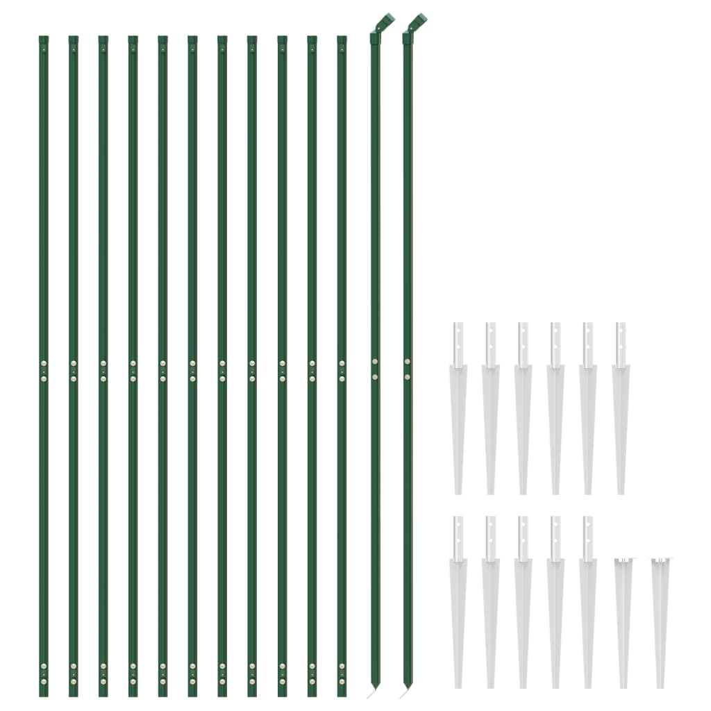 Vidaxl Wire mesh fet with ground anchors 2x25 m green