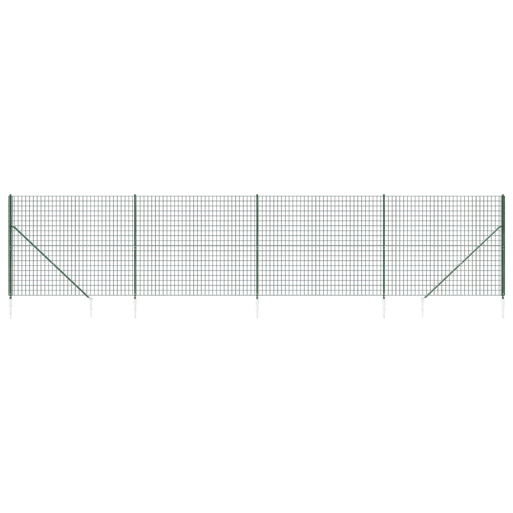 Vidaxl Wire Mesh Fet med malede ankre 1,6x10 m grøn