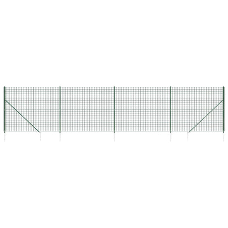 Vidaxl draadgaashek met grondankers 2,2x10 m groen