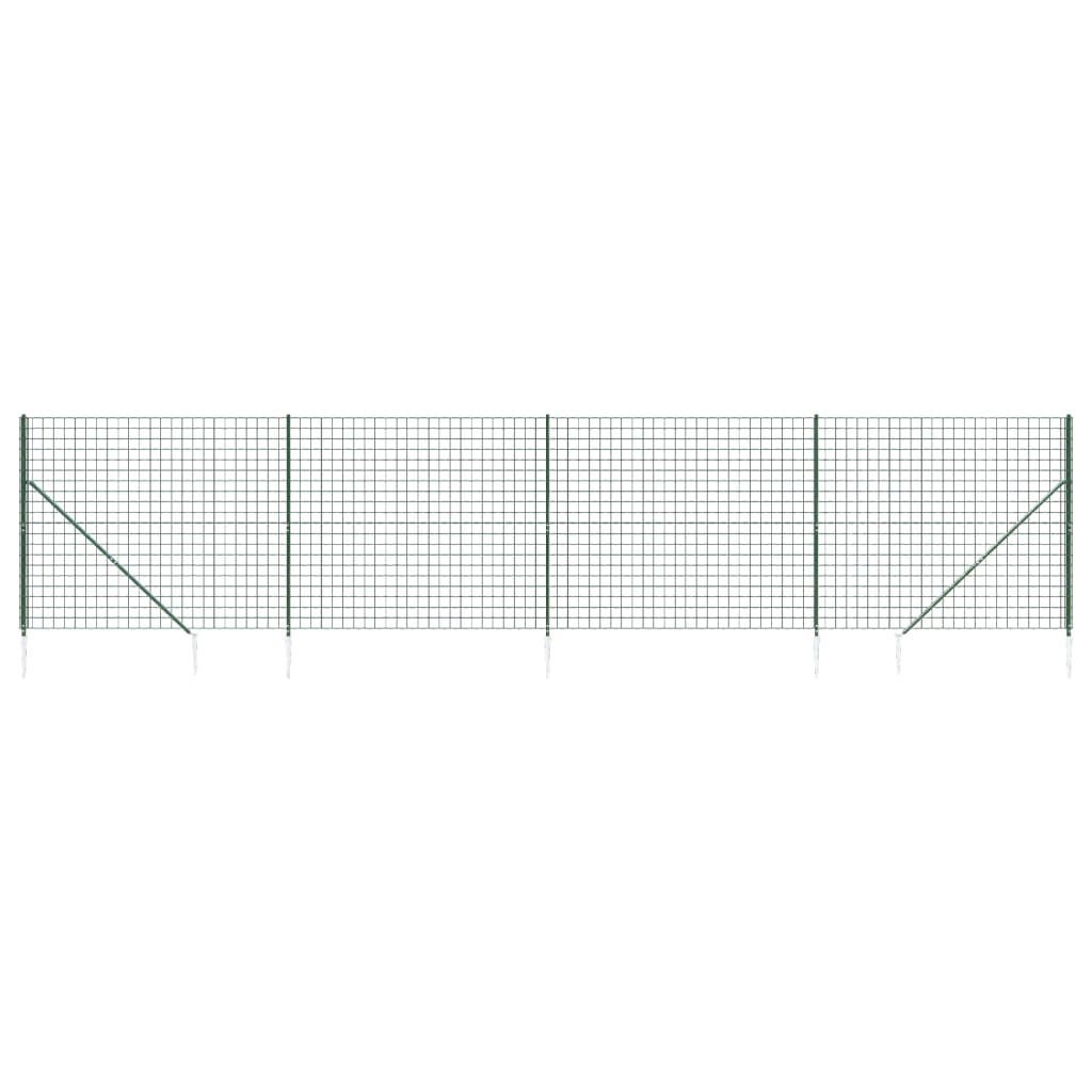 Vidaxl Wire Mesh Fet med malet ankre 2x10 m grøn