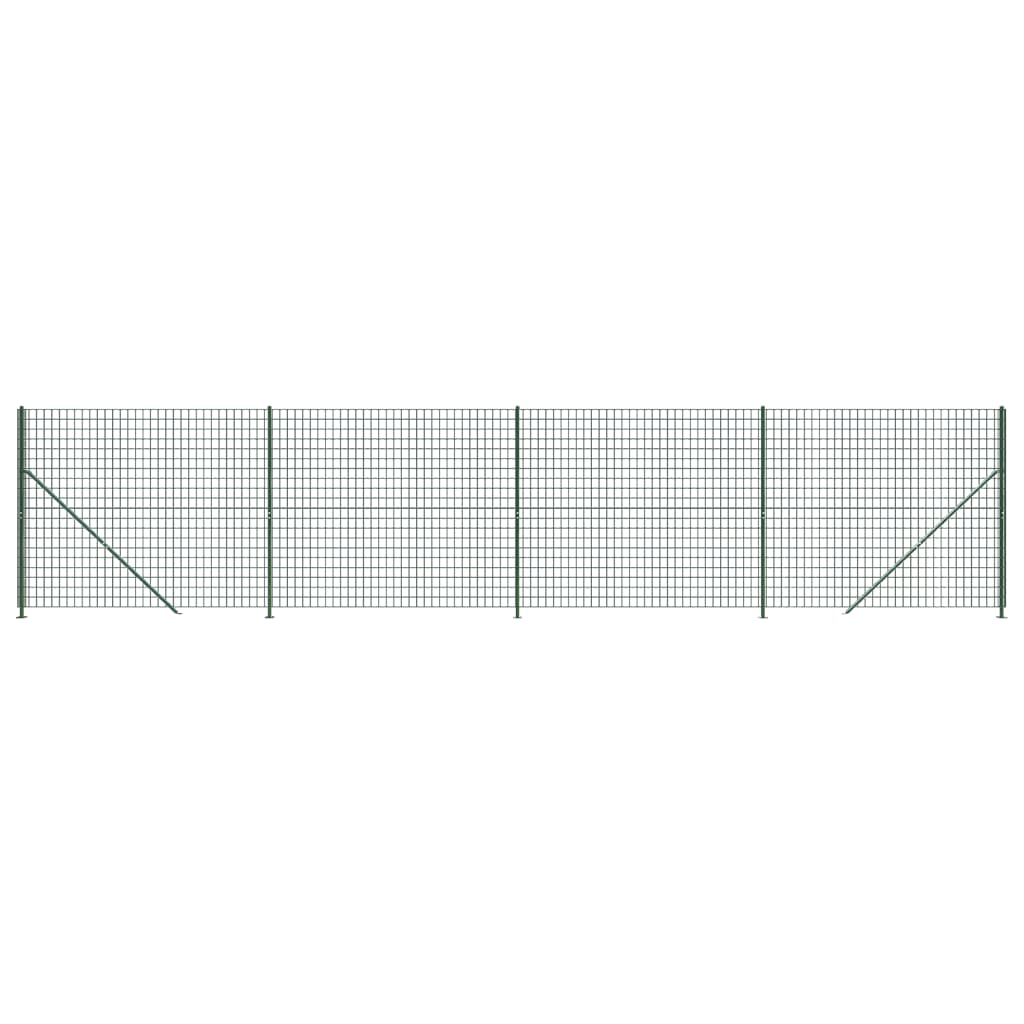 Vidaxl Wire mesh fet with flange 1.4x10 m green