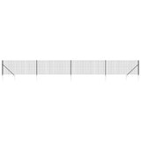 Vidaxl draadgaashek met grondankers 0,8x10 m antracietkleurig