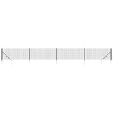 Vidaxl draadgaashek met grondankers 1x10 m antracietkleurig