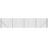 Vidaxl draadgaashek met grondankers 1,4x10 m antracietkleurig