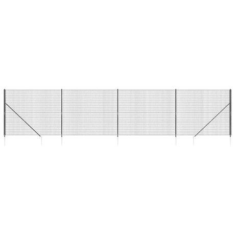Vidaxl draadgaashek met grondankers 1,4x10 m antracietkleurig