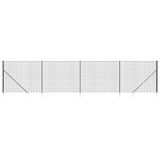 Vidaxl draadgaashek met grondankers 1,8x10 m antracietkleurig