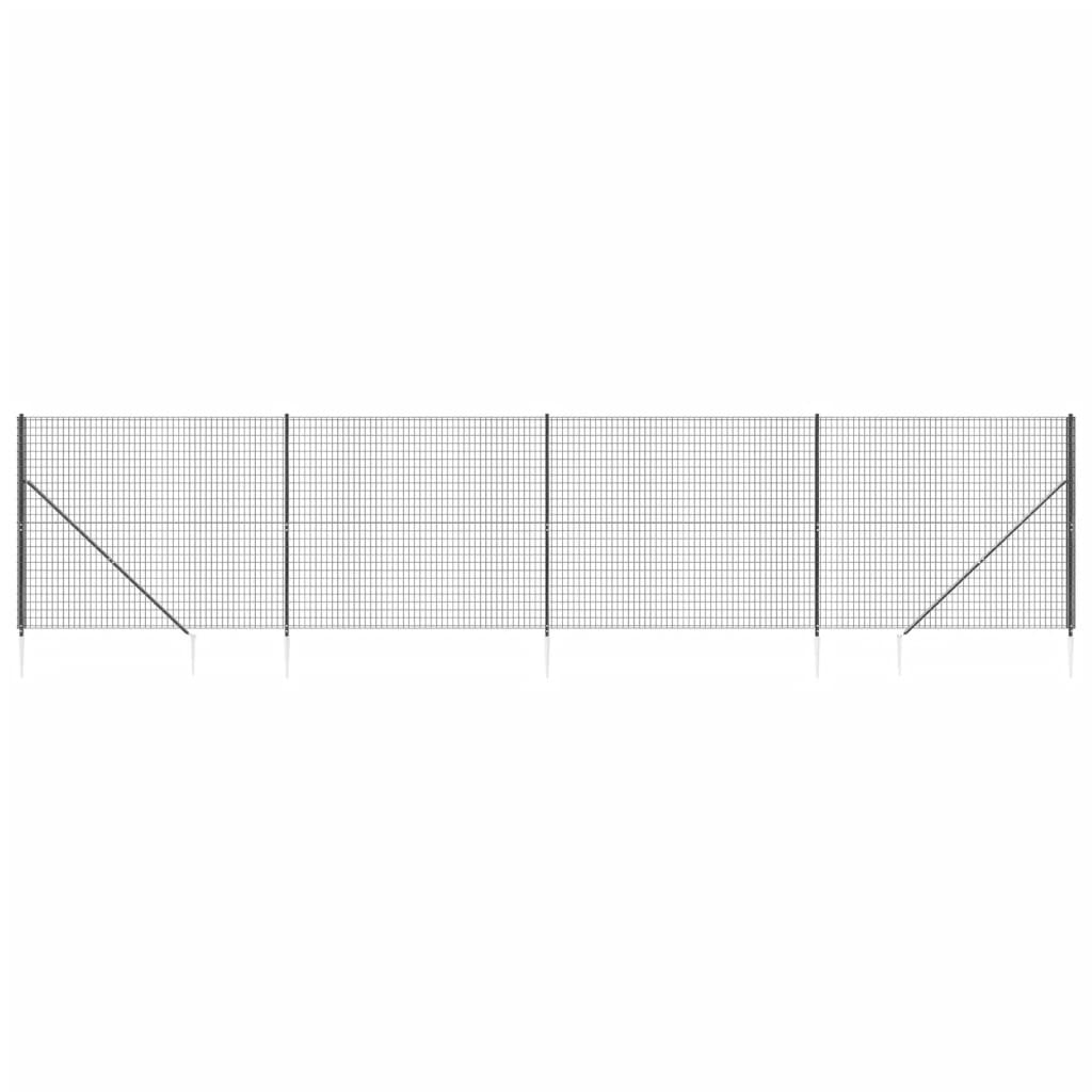 Vidaxl Wire Mesh FET med bakkeforankringer 2,2x10 m Antracitt -farget