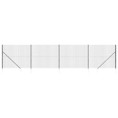 Vidaxl draadgaashek met grondankers 1,4x10 m antracietkleurig