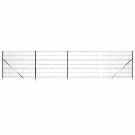 Vidaxl draadgaashek met grondankers 1,6x10 m antracietkleurig