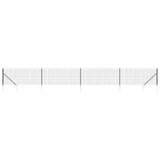 Vidaxl draadgaashek met grondankers 1,1x10 m antracietkleurig