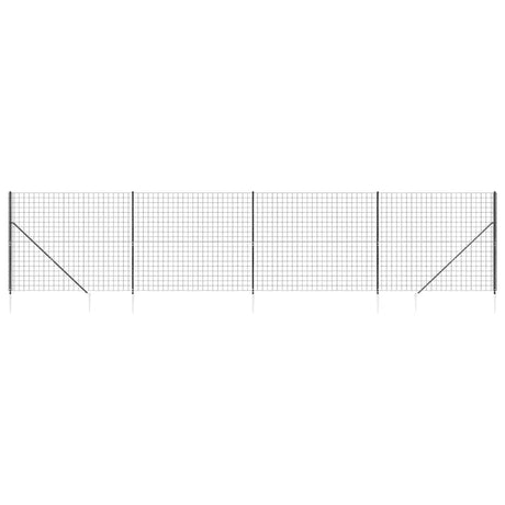 Vidaxl draadgaashek met grondankers 1,6x10 m antracietkleurig