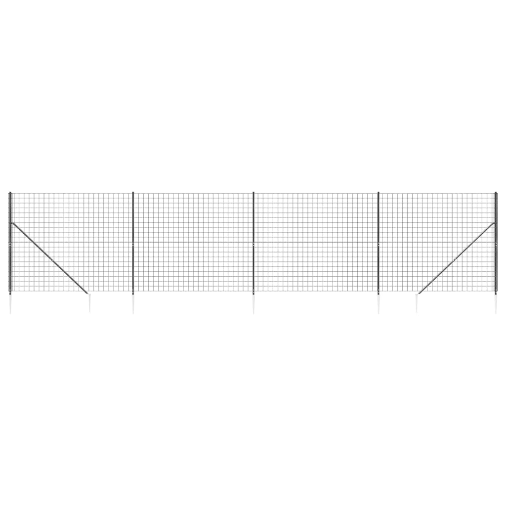 Vidaxl Wire Mesh FET med bakkeforankringer 1,8x10 m Antracitt -farget