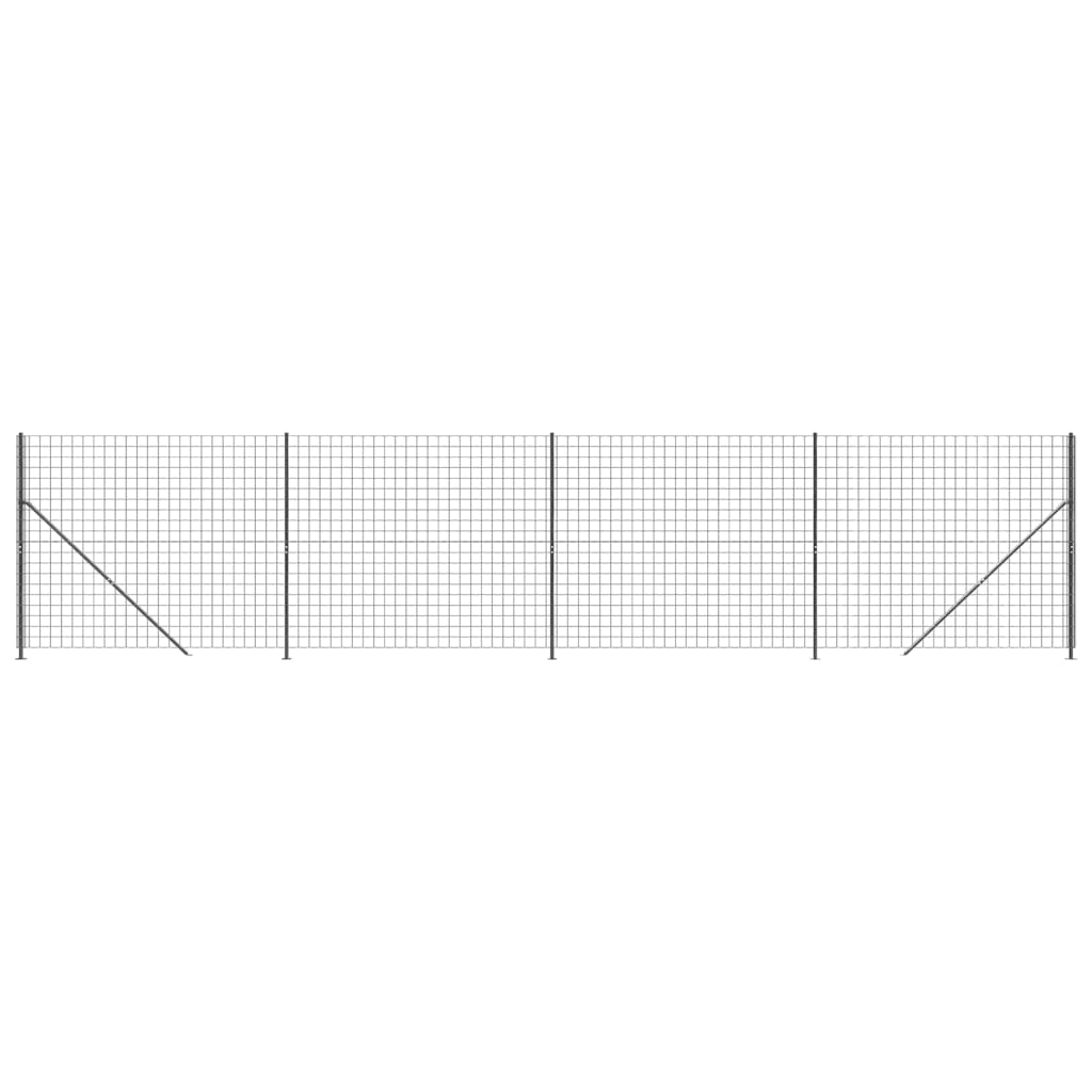 Vidaxl Wire Mesh Fet med flens 2x10 m Anthracite -färgad