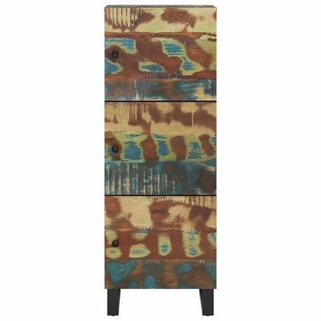 Vidaxl hoge kast met 3 deuren 40x33x110 cm gerecycled hout en ijzer