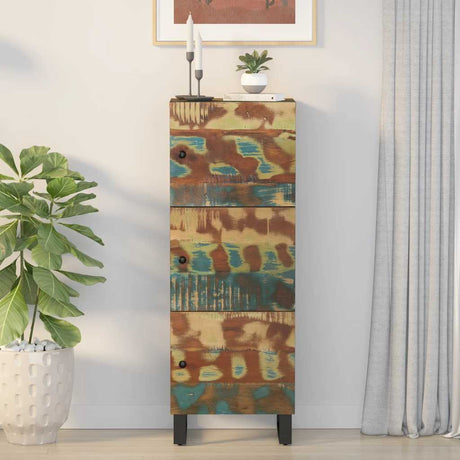 Vidaxl hoge kast met 3 deuren 40x33x110 cm gerecycled hout en ijzer