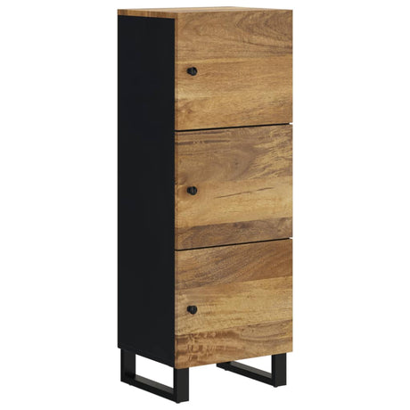 Vidaxl hoge kast met 3 deuren 40x33x110 cm massief mangohout en ijzer