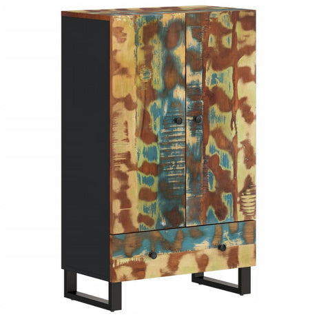 Vidaxl hoge kast met lade 60x33x100 cm gerecycled hout en ijzer