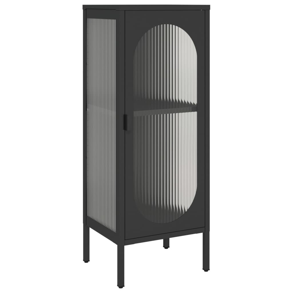 Vidaxl dressoir 40x35x105 cm glas en staal zwart