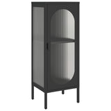 Vidaxl dressoir 40x35x105 cm glas en staal zwart