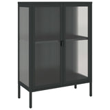 Vidaxl dressoir 75x35x105 cm glas en staal zwart